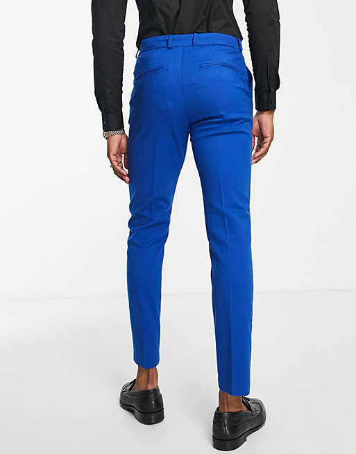 Slim Fit Pintuck Pant in Royal Blue – Leggiadro
