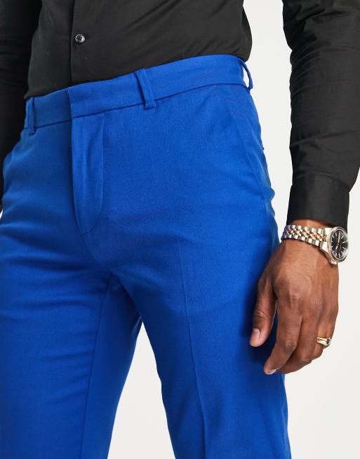 New Look skinny suit pant in bright blue