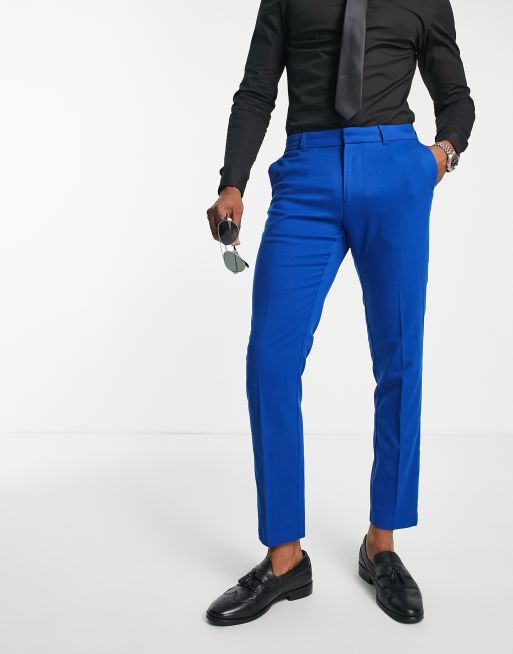 New Look skinny suit pant in bright blue