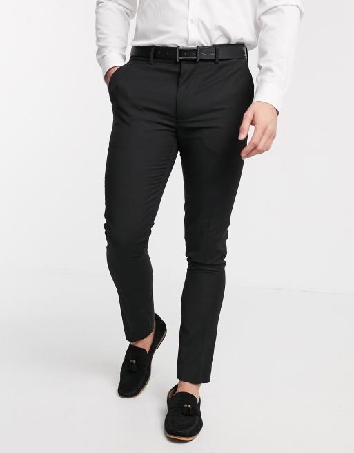 New Look skinny suit pants in black