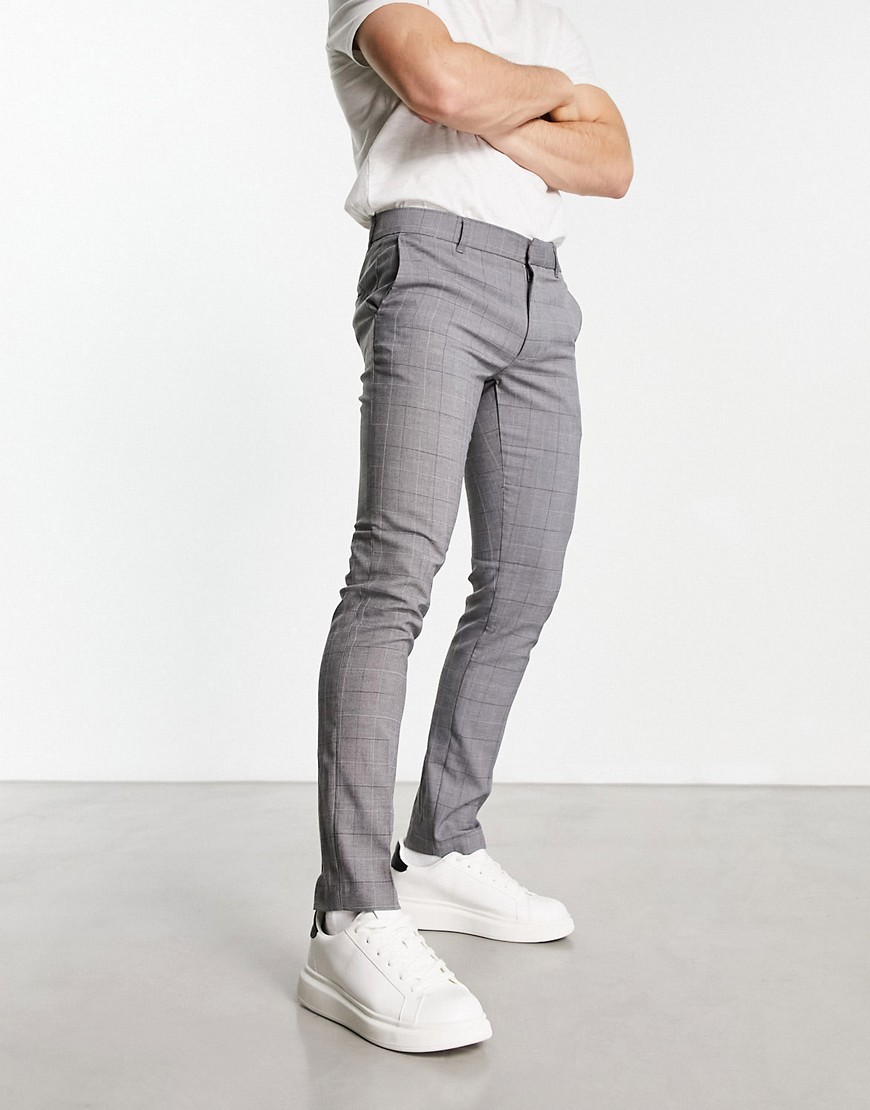 New Look Exclusive Skinny Suit Pants In Mid Gray