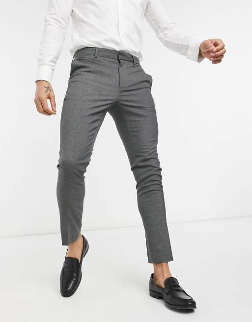 New Look skinny suit jacket and pants in dark gray