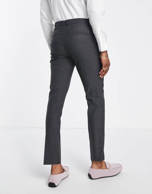 New Look skinny suit pants in dark gray