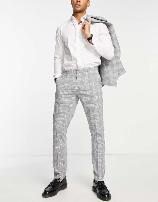 Grey checkered suit on sale trousers