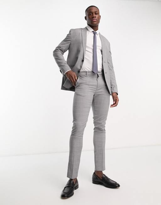 New Look skinny suit pants in gray heritage check ASOS