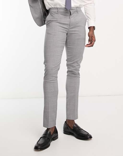 New Look skinny suit pants in grey heritage check