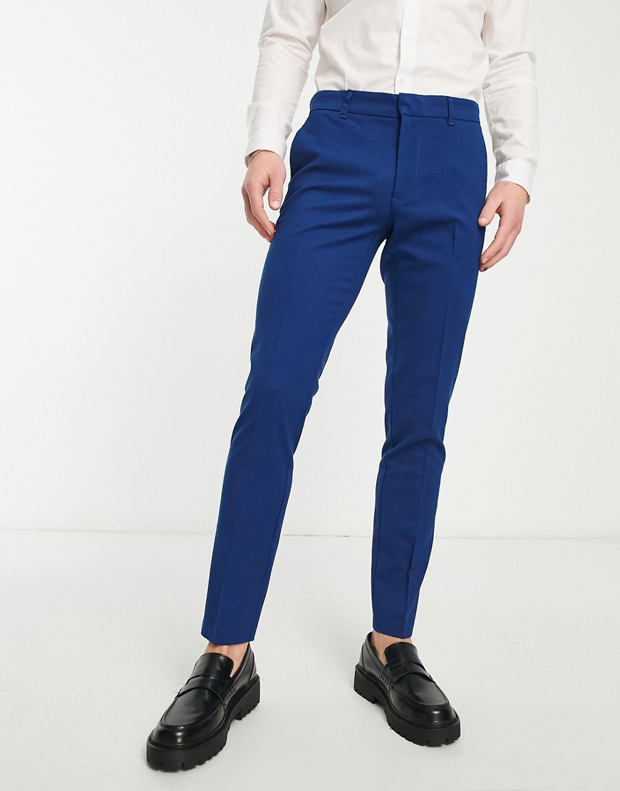 New Look Skinny Suit Pants In Indigo-blue