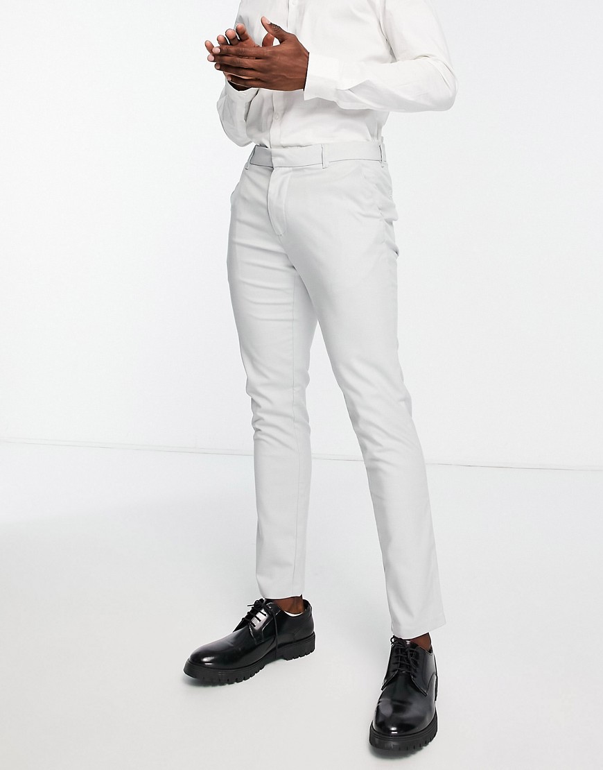 skinny suit pants in light gray