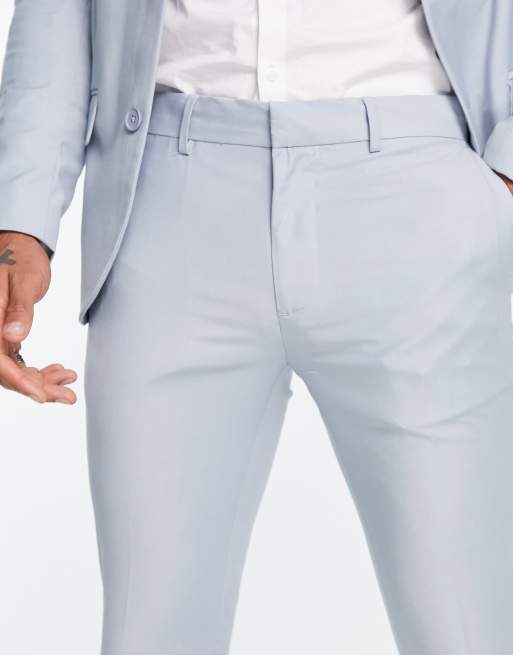 New Look slim suit pants in light blue