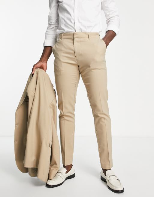 New Look relaxed fit suit pants in tan