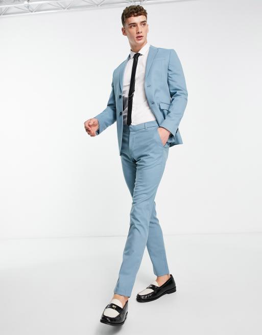 New Look skinny suit pant in bright blue