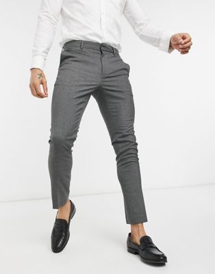 New Look skinny suit trouser in dark grey - ASOS Price Checker