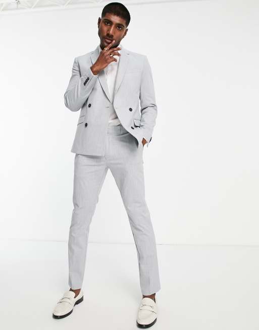 New Look skinny suit trouser in light grey check
