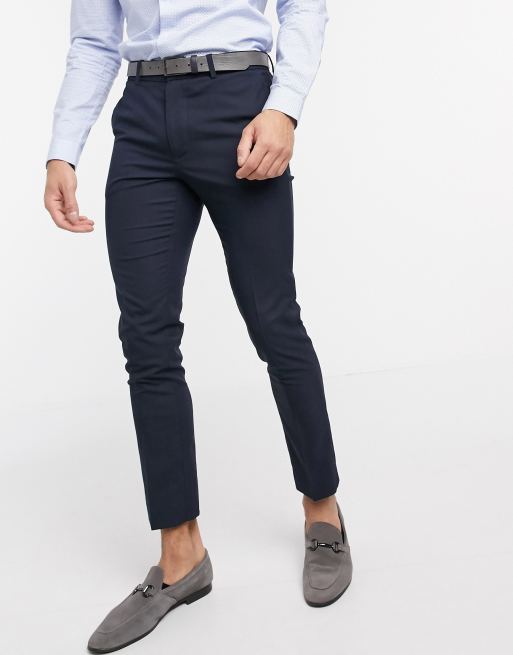 Navy skinny fit store trousers