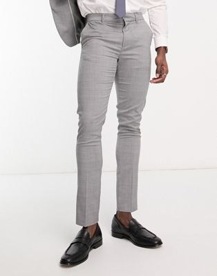 New Look skinny suit trousers in grey heritage check