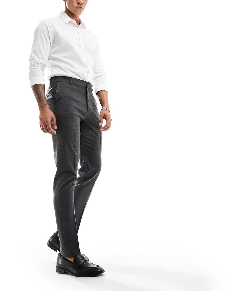 New Look skinny suit trousers in grey
