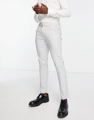 New Look skinny suit trousers in light grey