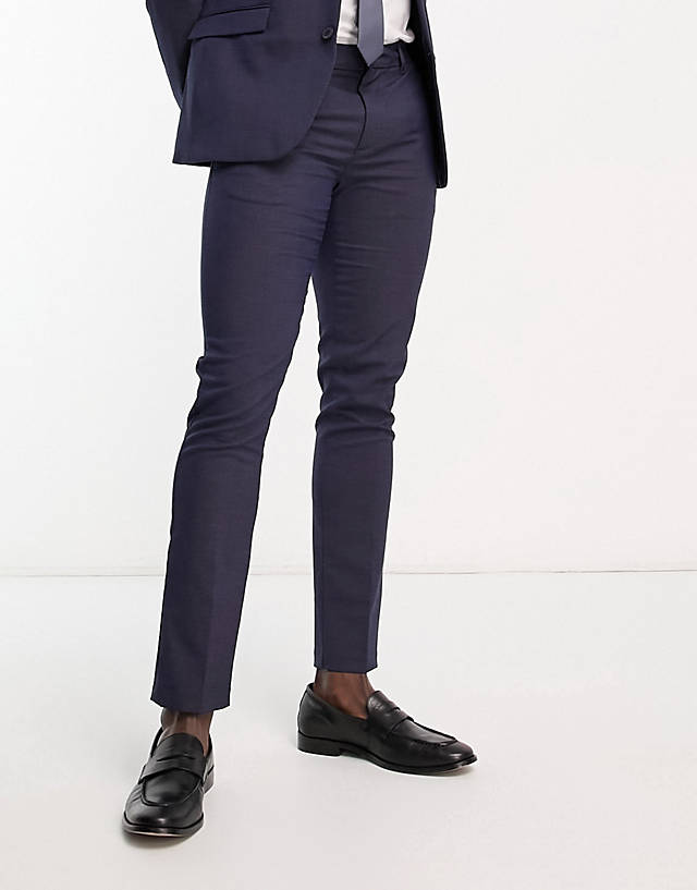 New Look - skinny suit trousers in navy texture