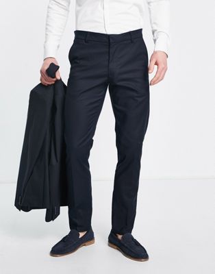 New Look skinny suit trousers in navy - ASOS Price Checker