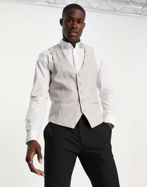 New Look skinny suit waistcoat in grey - view 1