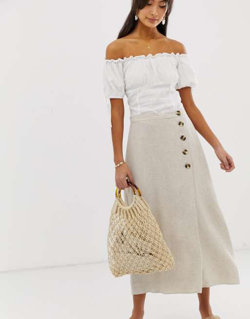 New Look skirt - Koszula z ozdobnymi guzikami z efektem sprania