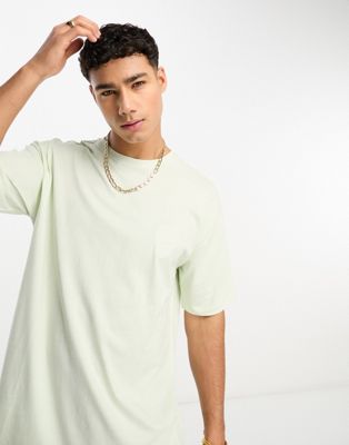 skull embroidered t-shirt in mint-Green