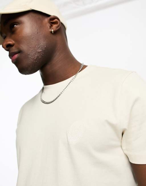 New Look skull embroidered t-shirt in off white | ASOS