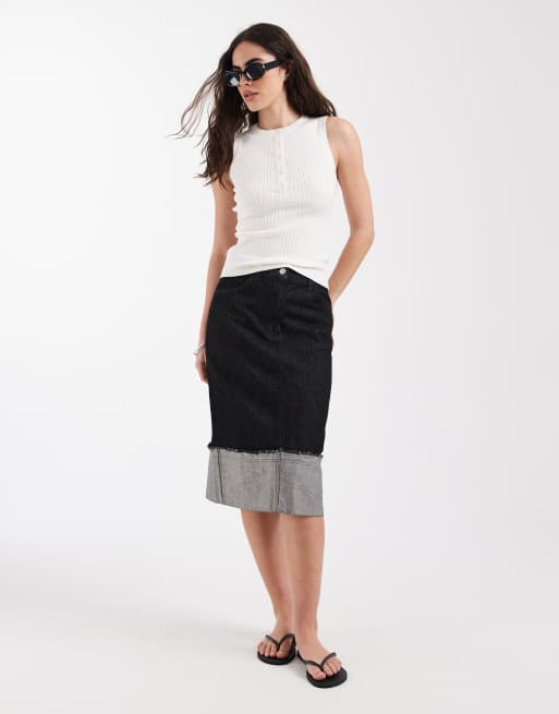 New Look sleeveless henley singlet in white, 2 of 4