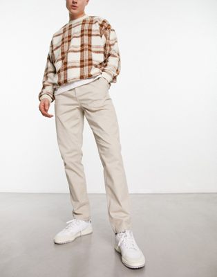 New Look Slim Chino In Stone-neutral