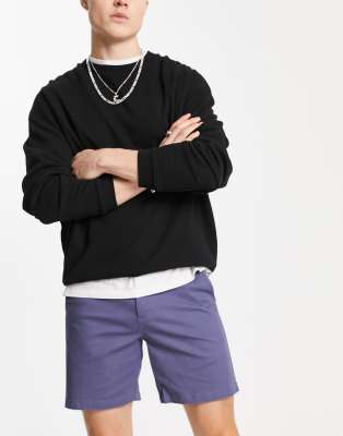 New Look slim chino shorts in blue - ASOS Price Checker
