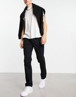 New Look slim chino trousers in black - ASOS Price Checker