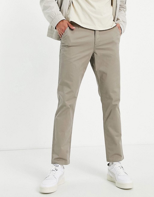 New Look slim chino trousers in dark grey