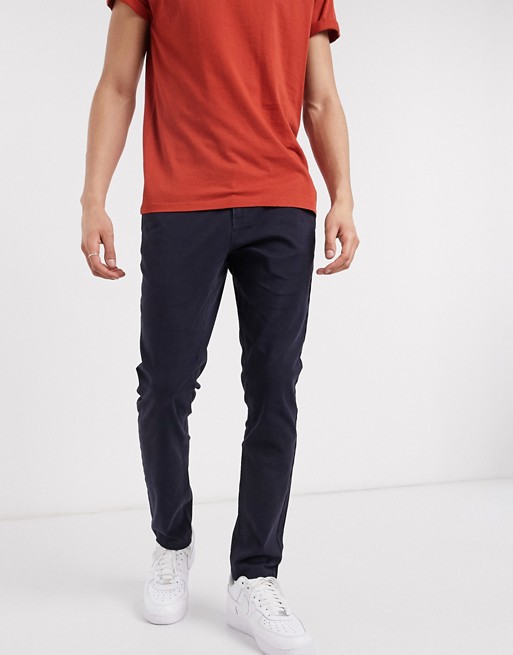 New Look slim chino trousers in navy