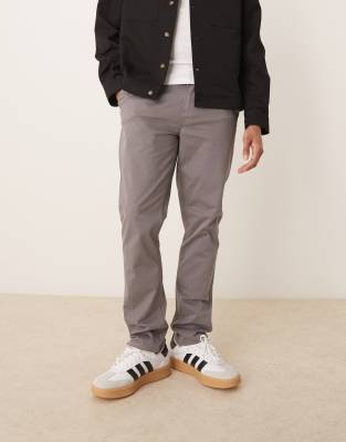 New Look New Look slim chinos in dark grey