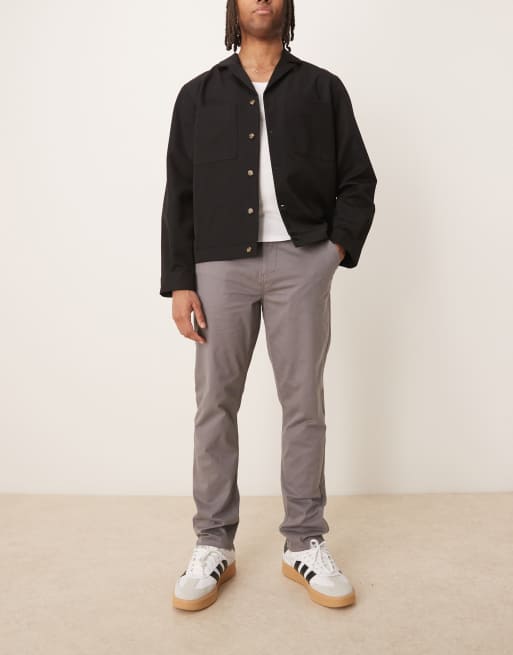 New Look slim chinos in dark grey