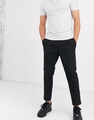 black pinstripe pants