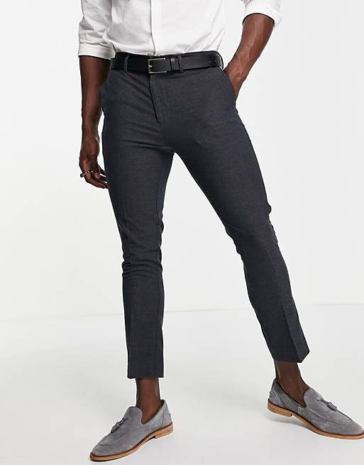 New Look slim cropped suit trouser in navy