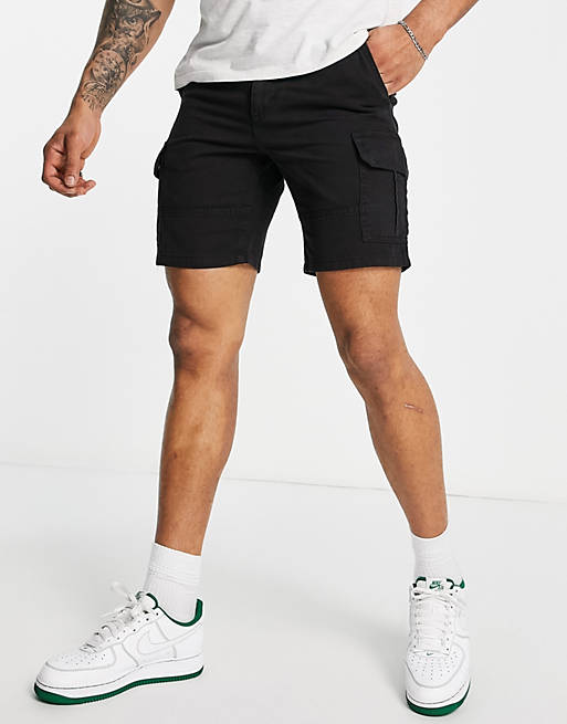 Betydning trimme misundelse New Look slim fit cargo shorts in black | ASOS