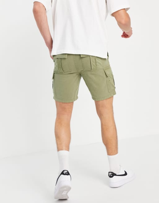 Mens slim fit sales khaki shorts