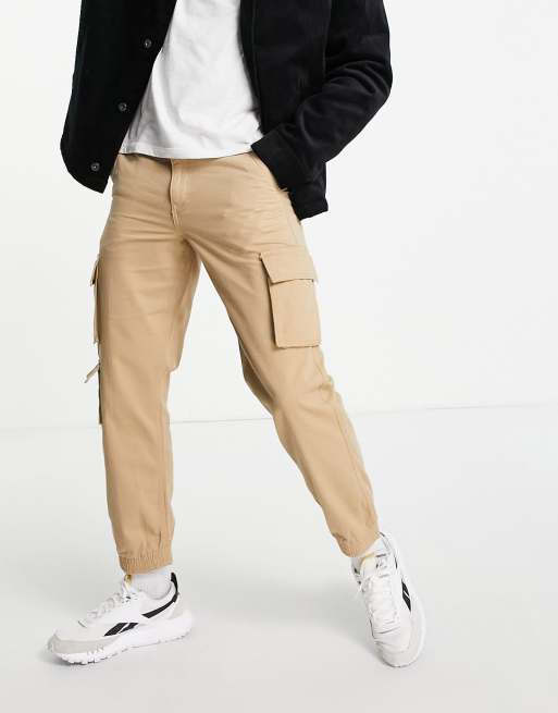 New Look slim fit cargos in camel ASOS