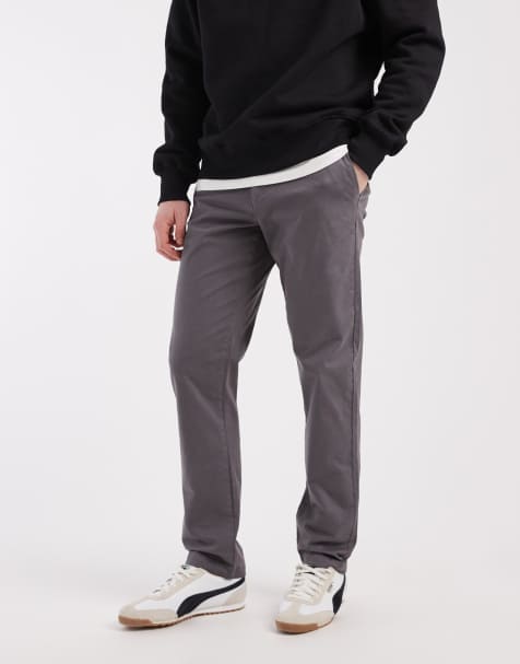 New Look - Slim-fit chino in antracietgrijs - view 1