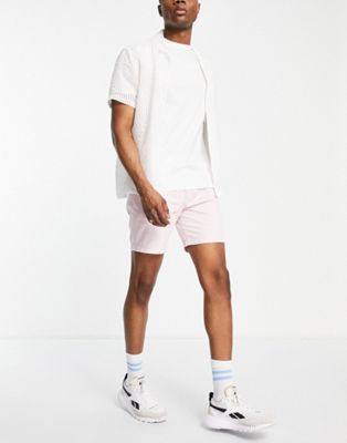 New Look slim fit chino shorts in light pink