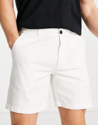 New Look slim fit chino shorts in white - ASOS Price Checker