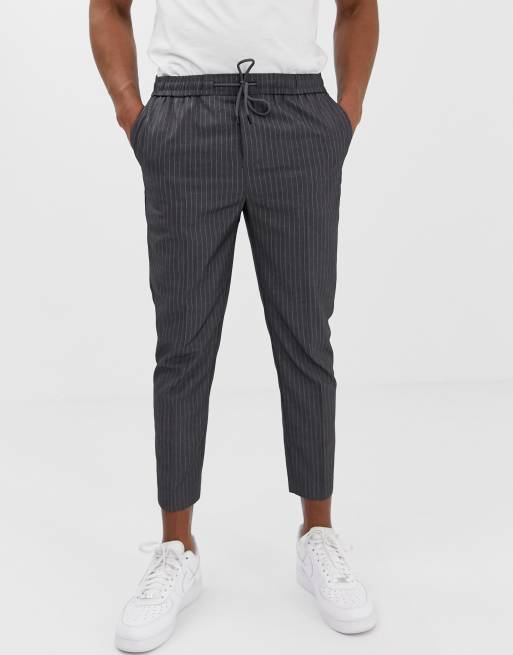 Cropped on sale pinstripe pants