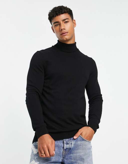 Black high cheap neck knit