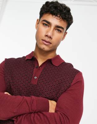 New Look slim fit retro polo shirt in dark burgundy - ASOS Price Checker