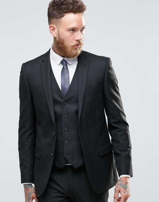 New Look Slim Fit Suit Jacket In Black | ASOS