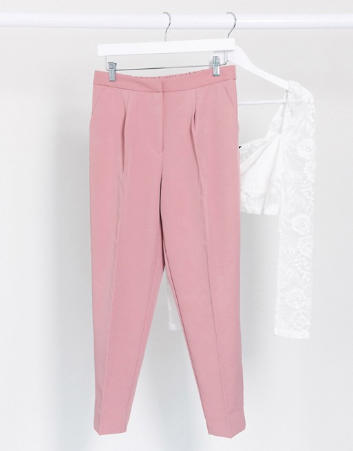 New Look slim leg trousers in pink co ord