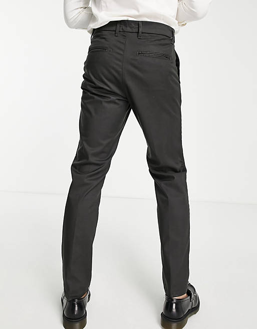  New Look slim smart trouser in dark grey 
