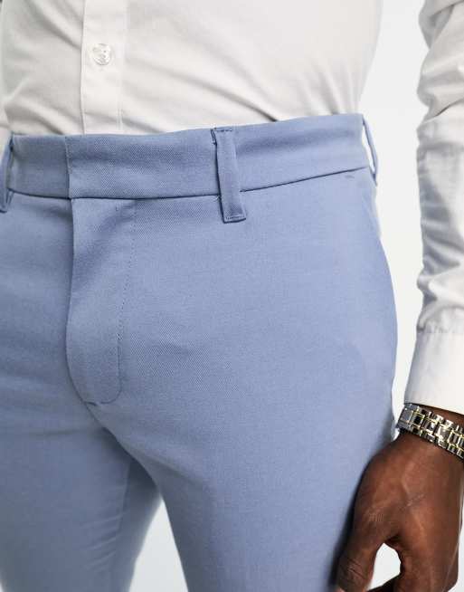 New Look Slim Suit Pants in Light Blue